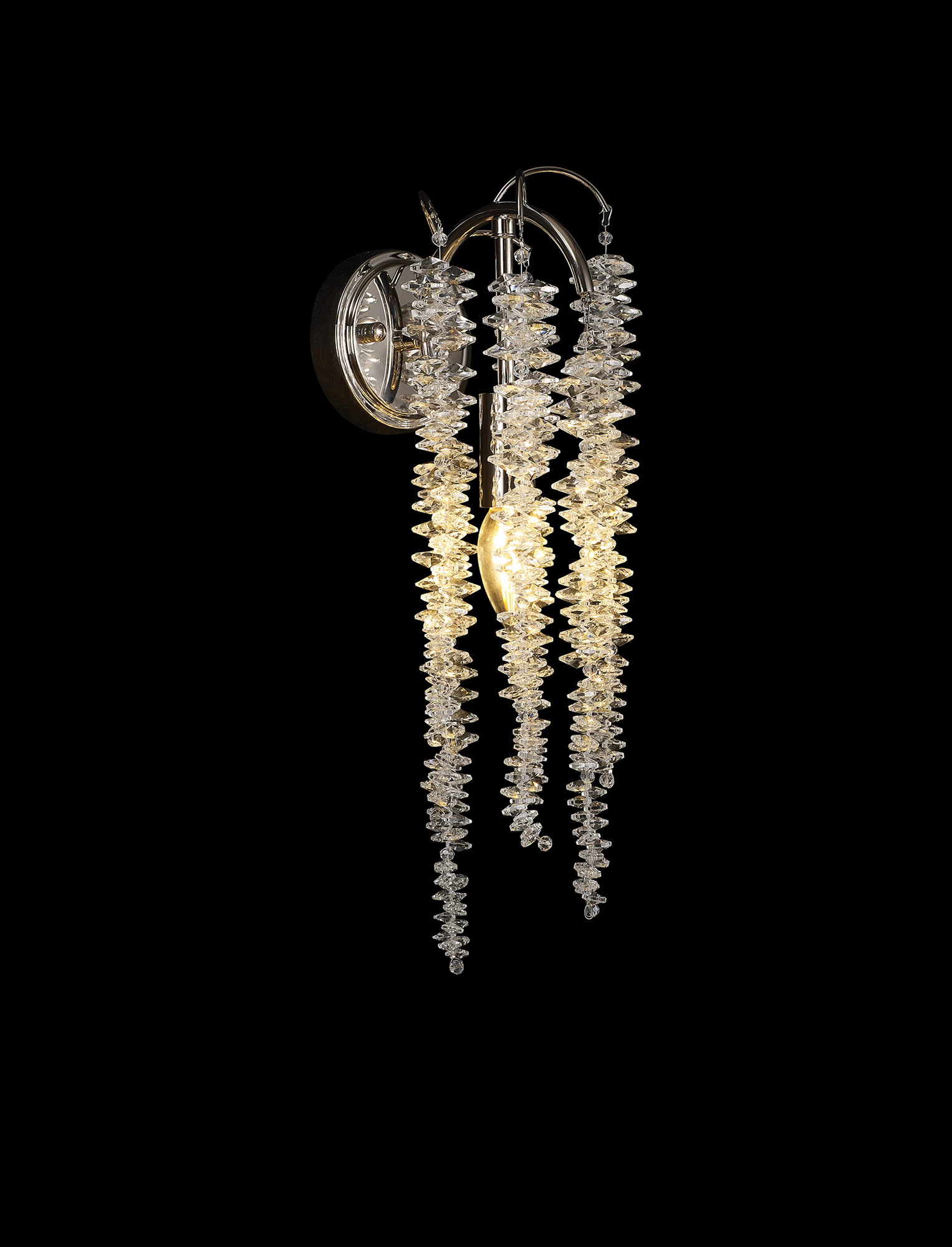 IL32885  Wisteria Wall Light 1 Light Polished Nickel